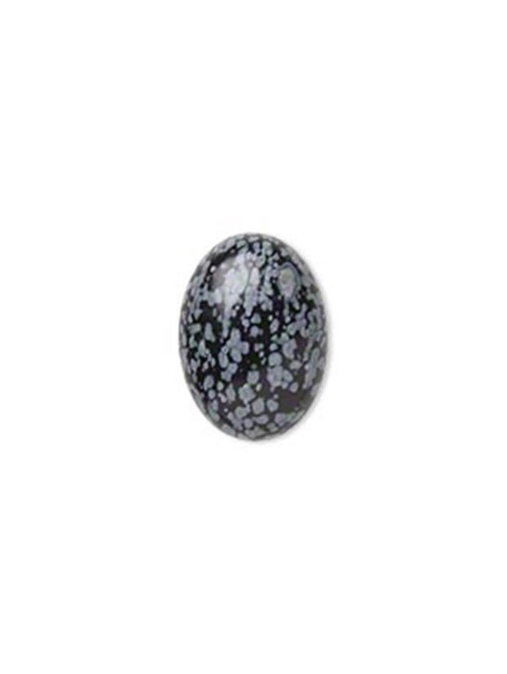 Snowflake Obsidian Natural Gemstone Flat Back Cabochons 18x13mm Oval 2 pcs